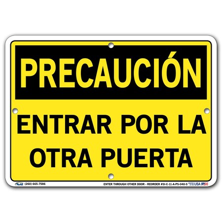 Vestil Polystyrene Sign, 7-1/2" Height, 10-1/2" Width, Polystyrene, Rectangle, Spanish SI-C-11-A-PS-040-S